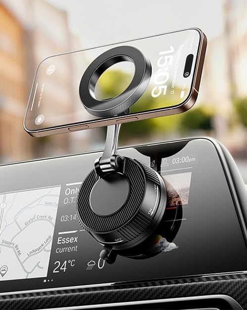 Support de voiture pour MagSafe Tous les Smartphones Rotation One-Tap pour les appels, N55 Aimants Stay Rock