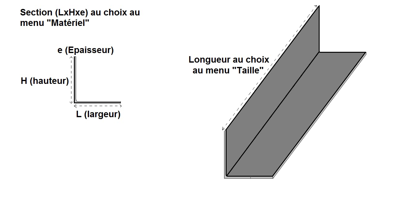 LeMétal – Cornière acier - Section au choix (de 30x30x3 mm à 100x100x10 mm) et longueur au choix (de 50 à 300 cms) (80x80x8 mm, 110 cms)