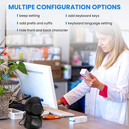 Eyoyo EY-5500 Barcode Scanner, Qr 2D Hands-Free Omnidirectional Automatic Sensing Scanning Usb Desktop Barcode Scanner thumb #7