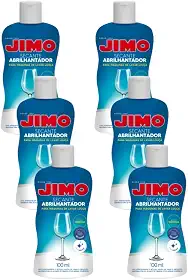 Kit 6 Jimo Secante Abrilhantador Louça 100ml Original Taças Prato Vidro Colher Sem Mancha