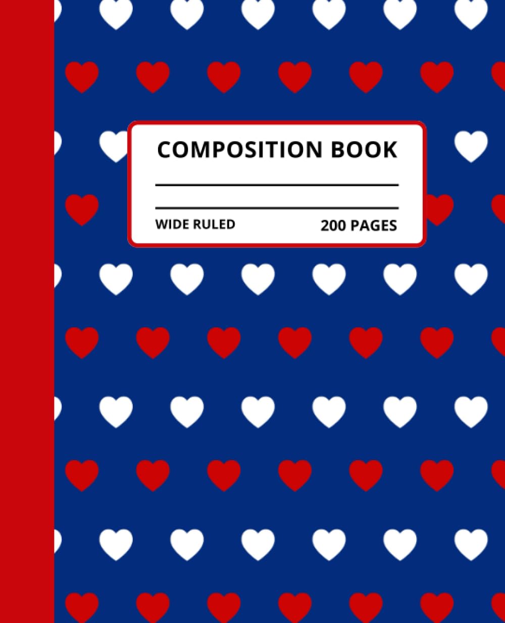 Back2School: Composition Notebook: Cute Red/White/Blue Notebook