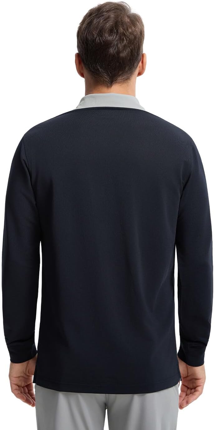 Tech Pique Performance Long Sleeve Golf Shirt for Men