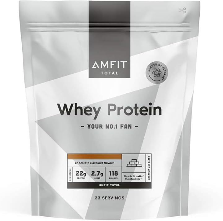 Proteine del siero di latte in polvere 1kg amfit nutrition - nocciola e cioccolato AM4017