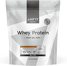 Amazon Brand - Amfit Nutrition Whey Protein Powder, Chocolate Hazelnut, 33 Servings, 1 Kg (Pack of 1)