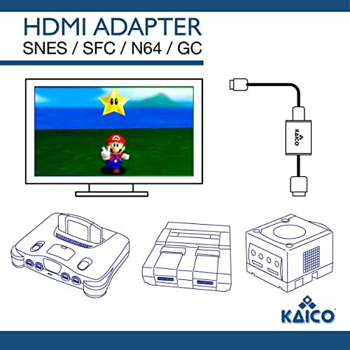 Kaico HDMI Adapter with S-Video and Composite Support Compatible with Nintendo N64, 64, Super Nintendo SNES, Famicom and Gamecube. A Simple Plug & Play Pass Through Adaptor Solution