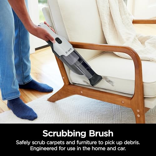 Shark Cyclone PET Handheld Vacuum with, HyperVelocity Suction, Powerful Pet Hair Pickup, Lightweight, XL Dust Cup, Including Upholstery Tool, 8" Crevice Tool, Scrubbing Brush, Pearl White, AA701 - image 7