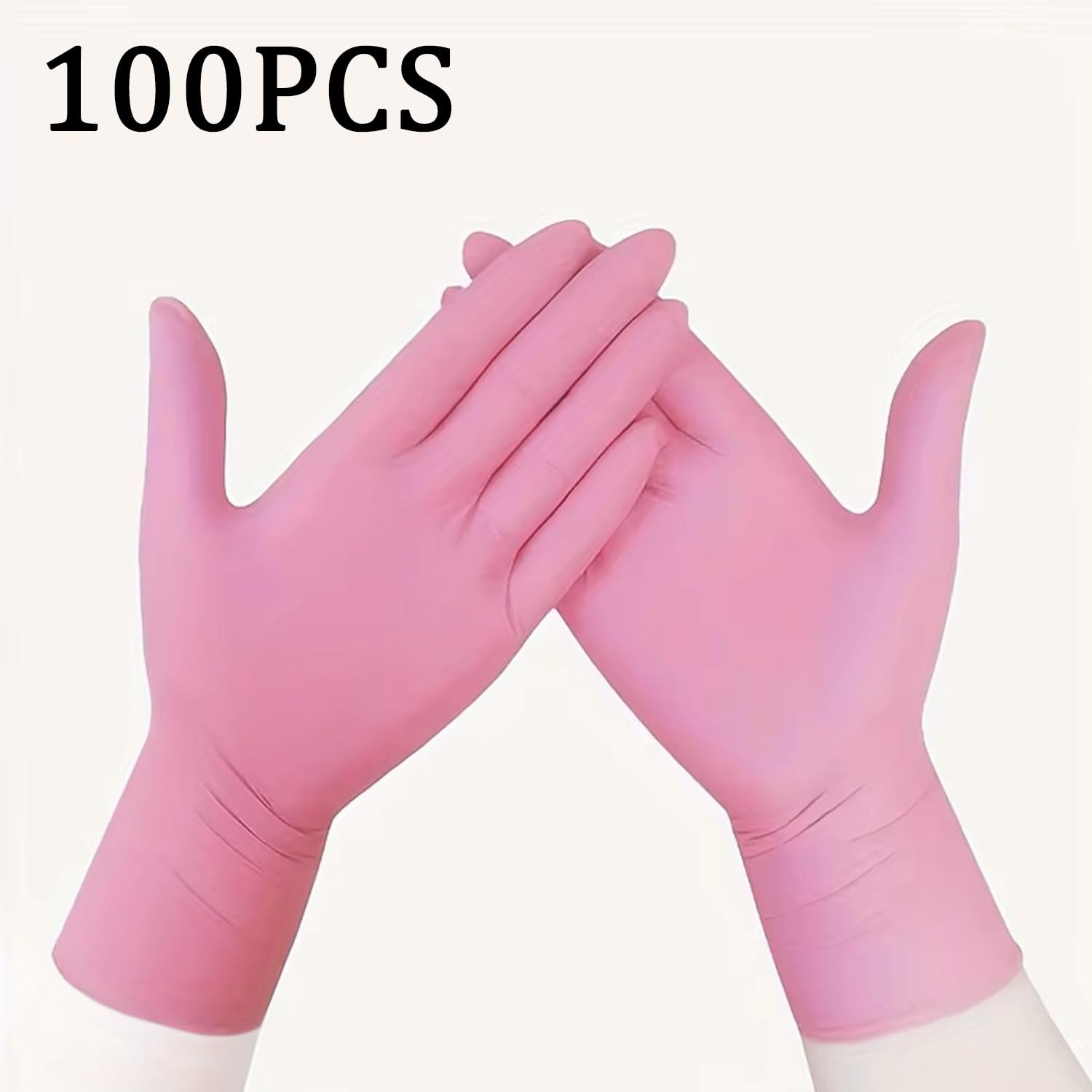 8/20/100 pezzi Guanti monouso in nitrile rosa senza polvere e lattice for cucina, casa, bellezza, cura degli animali domestici, tinture for capelli(Rose Red 1000PCS,M)