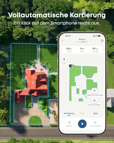 eufy eufy E15 Mähroboter ohne Begrenzungskabel, Keine Signalausfälle, Kein RTK, TrueVision Technologie, Smart-Navigation, Garten bis 800m², Präzisionsrandschnitt, Hindernisvermeidung, App-Steuerung - Zusatzansicht 4 | Tages Deals