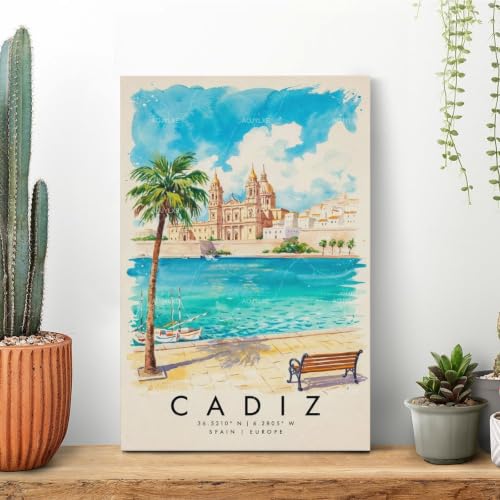 Impression paysage urbain panoramique Cadiz - Grande œuvre d'art haut de gamme