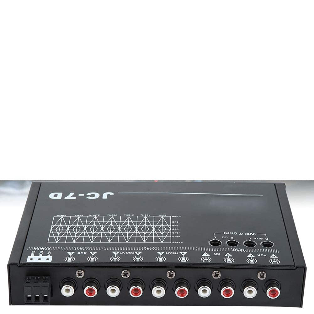 Égaliseur Numérique 7 Bandes IA-10 pour Voiture, Restauration des Basses,Contrôle Précis, Rétroéclairage LED, Boutons en Caoutchouc, Compatible avec la Majorité des Systèmes