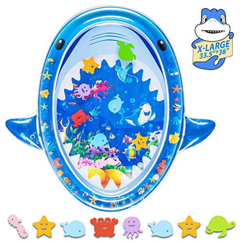 Tummy Time Baby Water Mat, Infant Toys Unique Shark Shape Infant Baby Toys