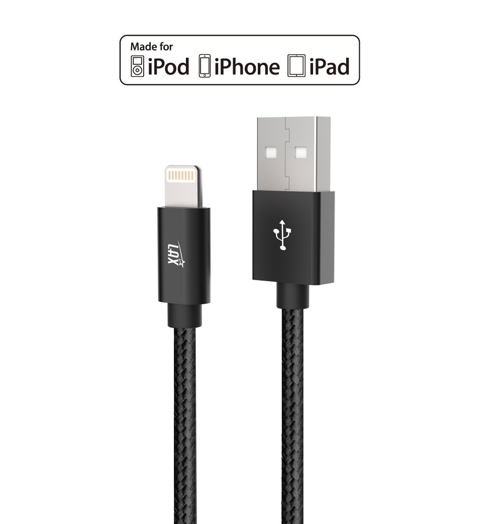 LAX iPhone Charger Lightning Cable - MFi Certified Durable Braided Apple Lightning USB Cord for iPhone 11/11 Pro Max/XS Max/X/iPad, iPod & More image 5