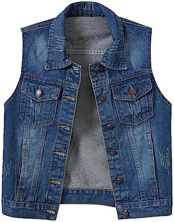 Gilet Di Jeans Donna ORANDESIGNE - Senza Maniche Con Tasche - Giubbotto Denim Lavato - Taglio Comfort - Foto 7