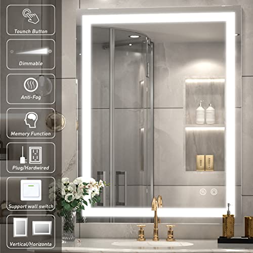 Ftoti 36 X 28 Inch Led Mirror, Wall Mounted Lighted Bathroom Mirror, Anti Fog Vanity Mirror With Lights, Ip54 Waterproof Cri90+ Dimmable Frameless Makeup Mirror(Horizontal/Vertical) #TOP2