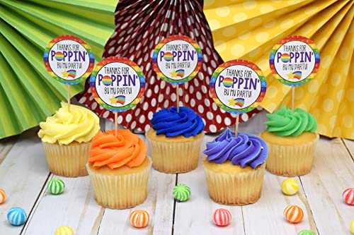 Pop On Over Popper Fidget Toy Thank You Sticker Labels For Kids, 40 2" Party Circle Stickers By Amandacreation, Great For Party Favors, Envelope Seals & Goodie Bags #TOP1