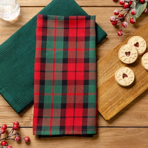 HOMLA Küchentuch-Set Geschirrtücher Küchentücher Trockentücher Tartan...
