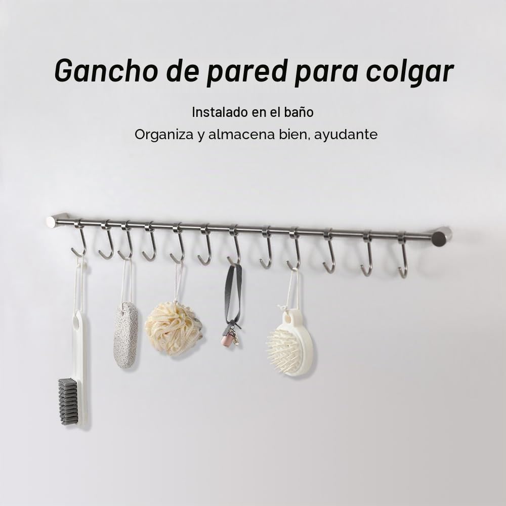 12 ganchos barra de utensilios de cocina de acero inoxidable,Colgador de Utensilios de Cocina