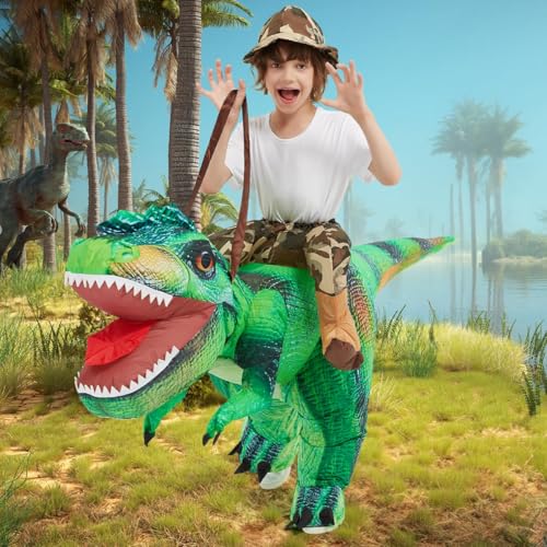 Disfraz Inflable de Dinosaurio Verde Comin miniatura 3