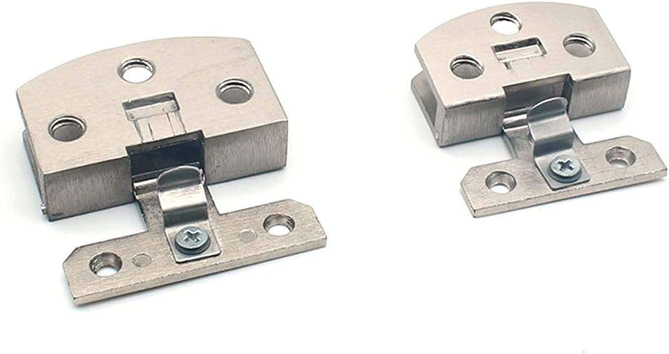 New キッチンヒンジ 2ピースkg亜鉛合金継手ホームガラスドアヒンジ頑丈な家具ショーケースハードウェアクランプアクセサリー Color Size シルバー S