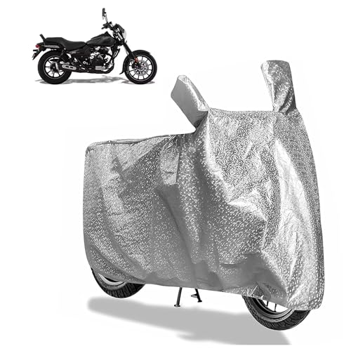 Image of Sulfar Bike Cover for Bajaj Avenger (Street 160 ABS) | Waterproof, Dustproof & UV Protected | All Weather Two Wheeler Cover (Silver) New 2026 Variants