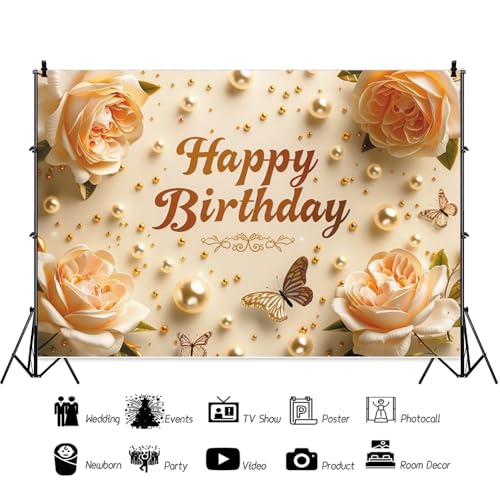 Fondo fotográfico Happy Birthday 10x8 ft amarillo miniatura 5