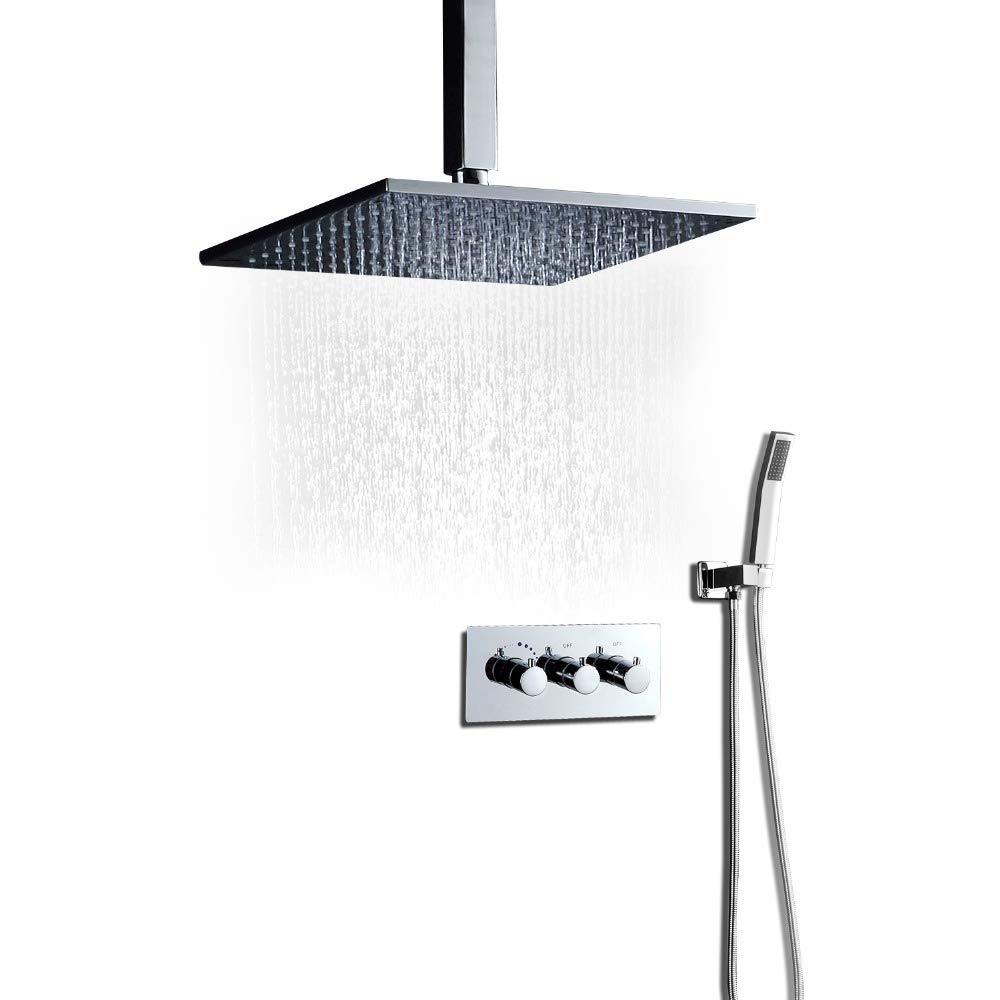 NGDFGR Shower, Shower Faucets Sets Complete, Gold Shower Fixtures With Handheld, Wall Mounted Shower Faucet Set For Bathroom,8In,One Color-12inch