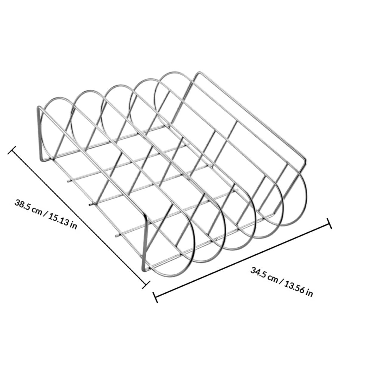 Supporto per Costine BBQ in Acciaio Inossidabile Argento Design Ergonomico e Facile da Pulire, per Casa e Picnic, Accessorio per Grigliare Pollo e Costolette