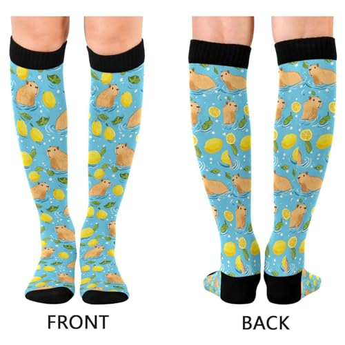Image of Wusikd Heartbeat Symbol Compression Socks for Women and Men Circulation Black Long Socks for Athletic Running 1