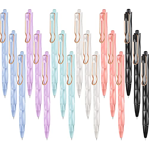 Thenshop Retractable Gel Ink Pens Black Ink Ballpoint Pens 0.5 mm Fine Point Writing Pens 6 Colors Retractable Roller Pens for School Office Supplies Students Stationery (18 Pieces)