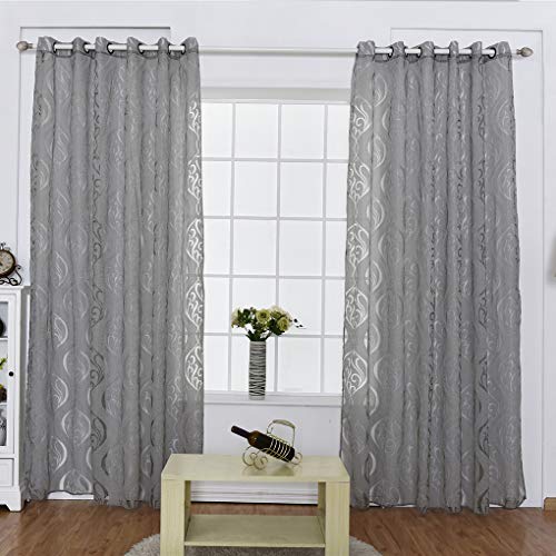 Busirde Ganchos Burbuja Tijeras Cortinas de Ventana translúcidos Cortinas Semitransparente Salón Dormitorio Persianas 100 * 200/250 Gris