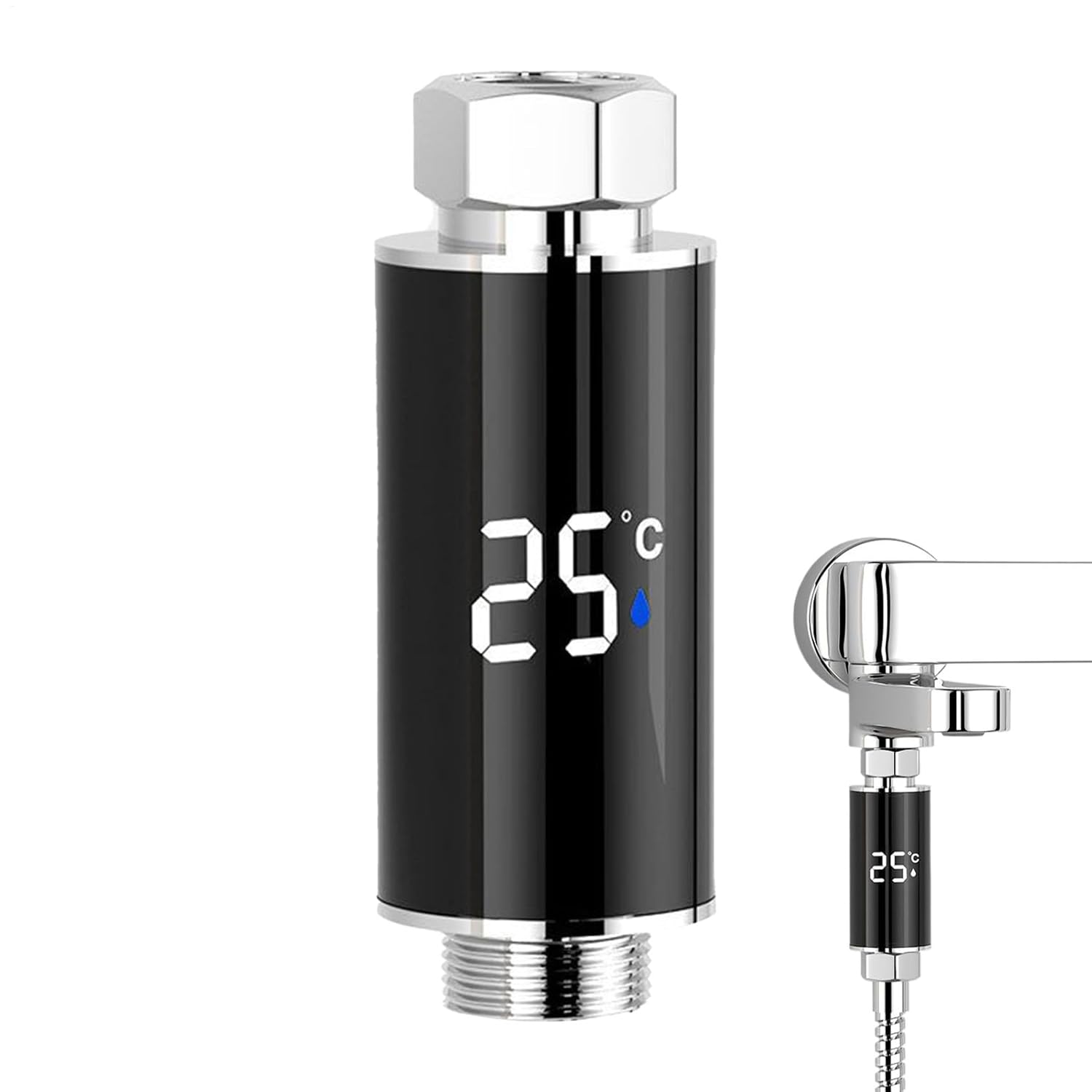 Water Temperature Indicator - Digital Shower Gauge | Bath Safety Device, Thermal Sensor Display, Real-Time Display for Kids & Adults, Portable Waterproof for Home, Camping & Outdoor Use