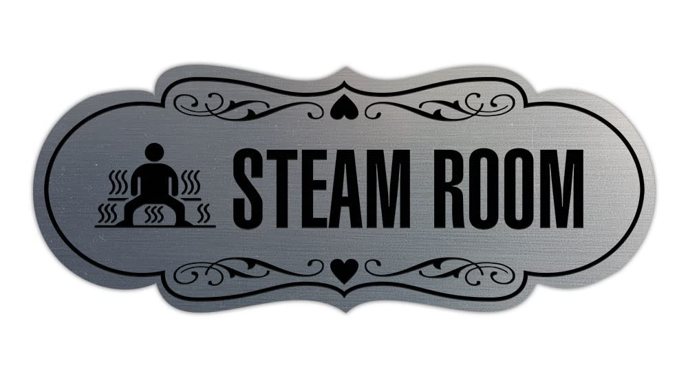 Signs ByLITA Designer Steam Room Sign (Brushed Silver) - Large