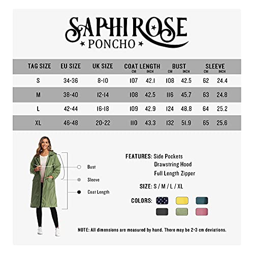 SaphiRose PONCHO Regenjas voor dames, windbreaker, waterdicht, capuchon, overgangs - Image 5