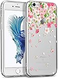 iPhone 6 Case, GMYLE iPhone 6 /6s Case Hybrid [Anti Shock] TPU Bumper +[Scratch Resistant] Flower Floral Back Cover Clear with Design Protective Case for iPhone 6s / 6- Cherry Blossom