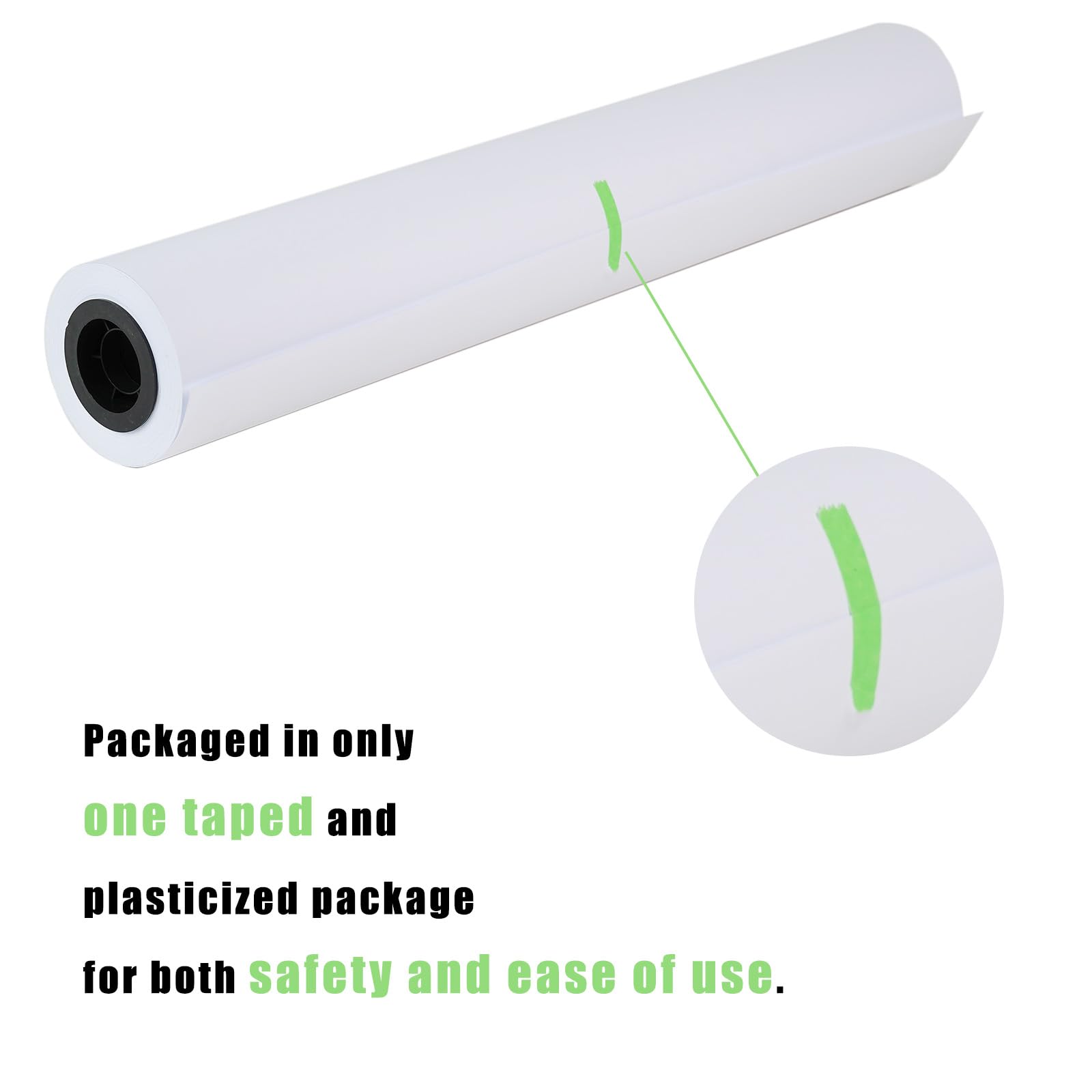 Rotolo di carta per plotter CAD di alta qualità, formato ampio, 610 mm x 50 m, 4 rotoli, nucleo da 5,1 cm