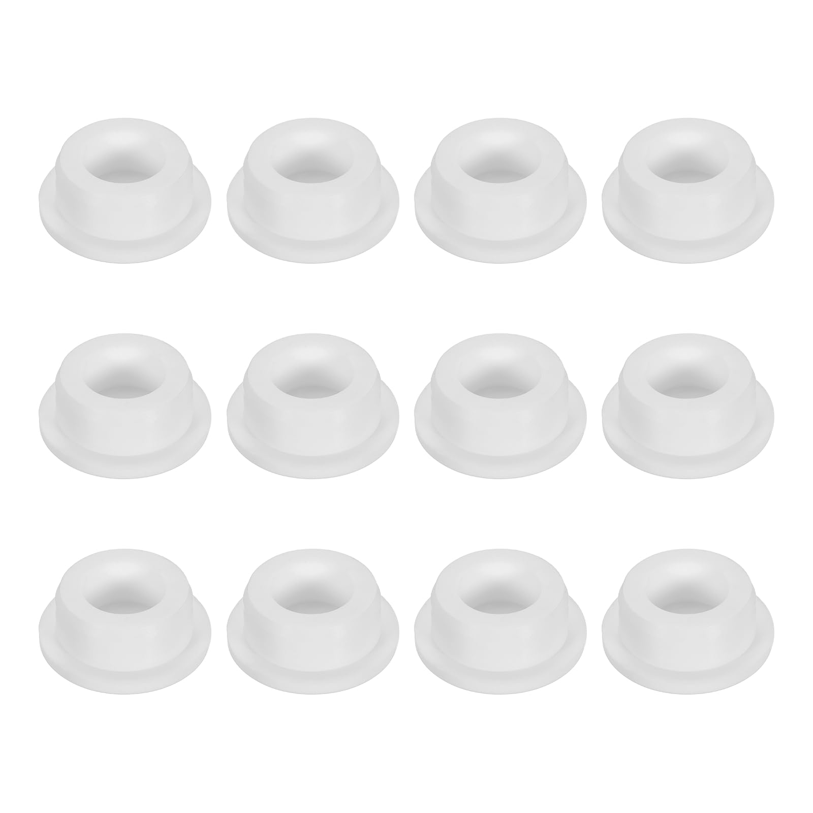 sourcing map 12 Pieces White Plug Holes, Waterproof Rubber Button Plug for 25mm / 1" Hole Bottles Pipes End Caps Round Sealing Plugs Flexible Rubber Stoppers