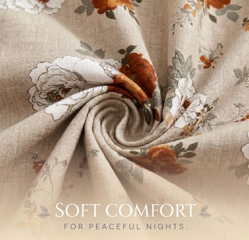 Image of BSB HOME 210 TC Cotton Feel Single Bedsheet with 1 Pillow Cover, Soft & Breathable Floral Printed Bed Sheet, Fade Resistant, Bedding for Home & Bedroom, 60 x 90 Inches (152 x 229 cm) (Terracotta)