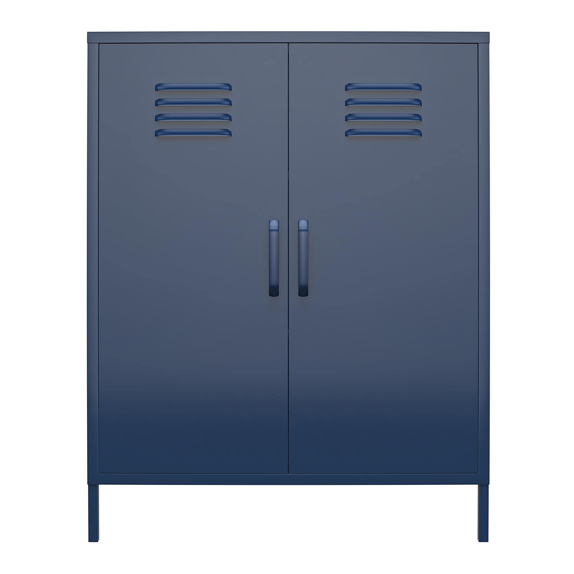 DHP Furniture Bradford 2 Door Metal Storage Cabinet Navy