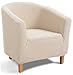 TIANSHU Housse de Fauteuil Chesterfield,Jacquard Housse de Canapé Tub Chair Extensible Extensible(Housse de Chaise de Bain,Blanc Ivoire)