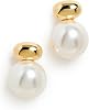 SHASHI Womens Gold Pearl Stud Drop Earrings, Pearl, One Size
