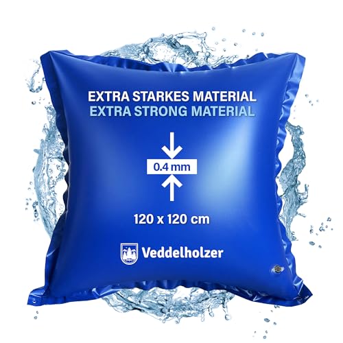 Veddelholzer XXL 120 x 120 cm luftkudde rund poolkudde för poolskydd. Perfekt vintertillbehör för pooltak, täckning på vintern och...