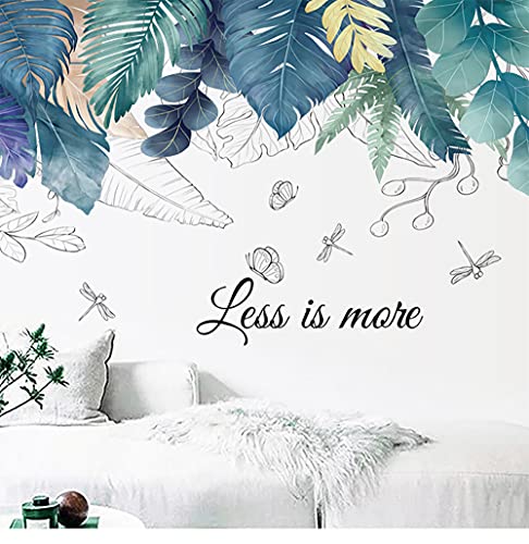 Vinilos decorativos hojas tropicales verdes removibles