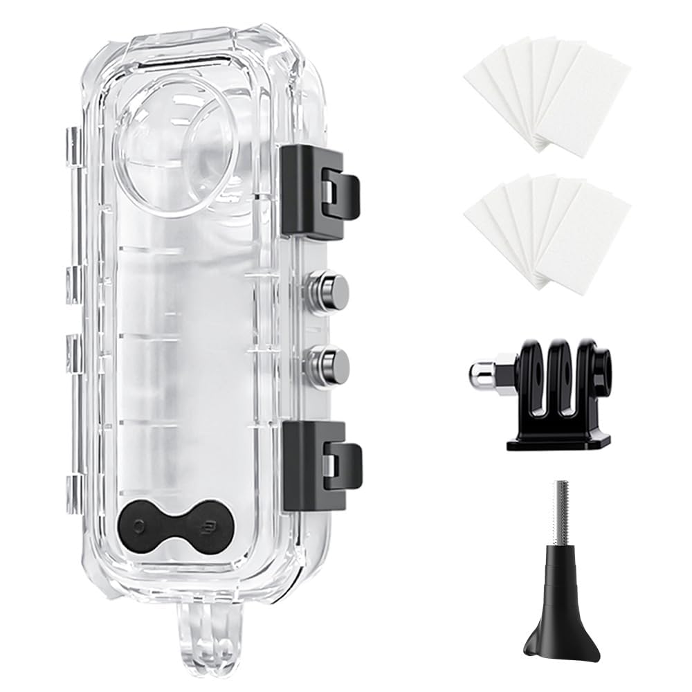 Insta 360 x 5 Étui de plongée invisible pour appareil photo Insta 360 x5, 60 m étanche avec support, accessoires Insta 360 avec insert anti-buée, boîtiers de photographie scellés