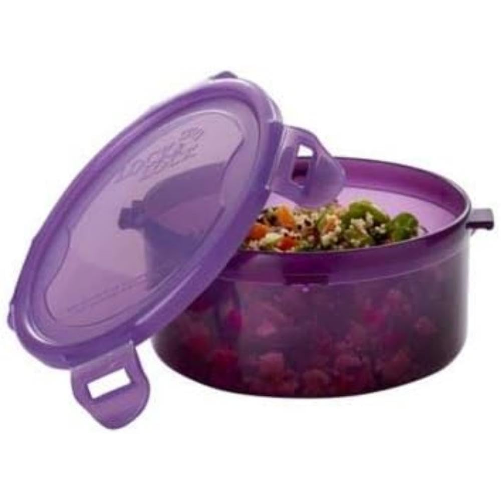 LocknLock Eco Food Containers with Lids - Round 600ml (12.7 x 6.8cm), Airtight, Watertight, BPA Free & Dishwasher Safe