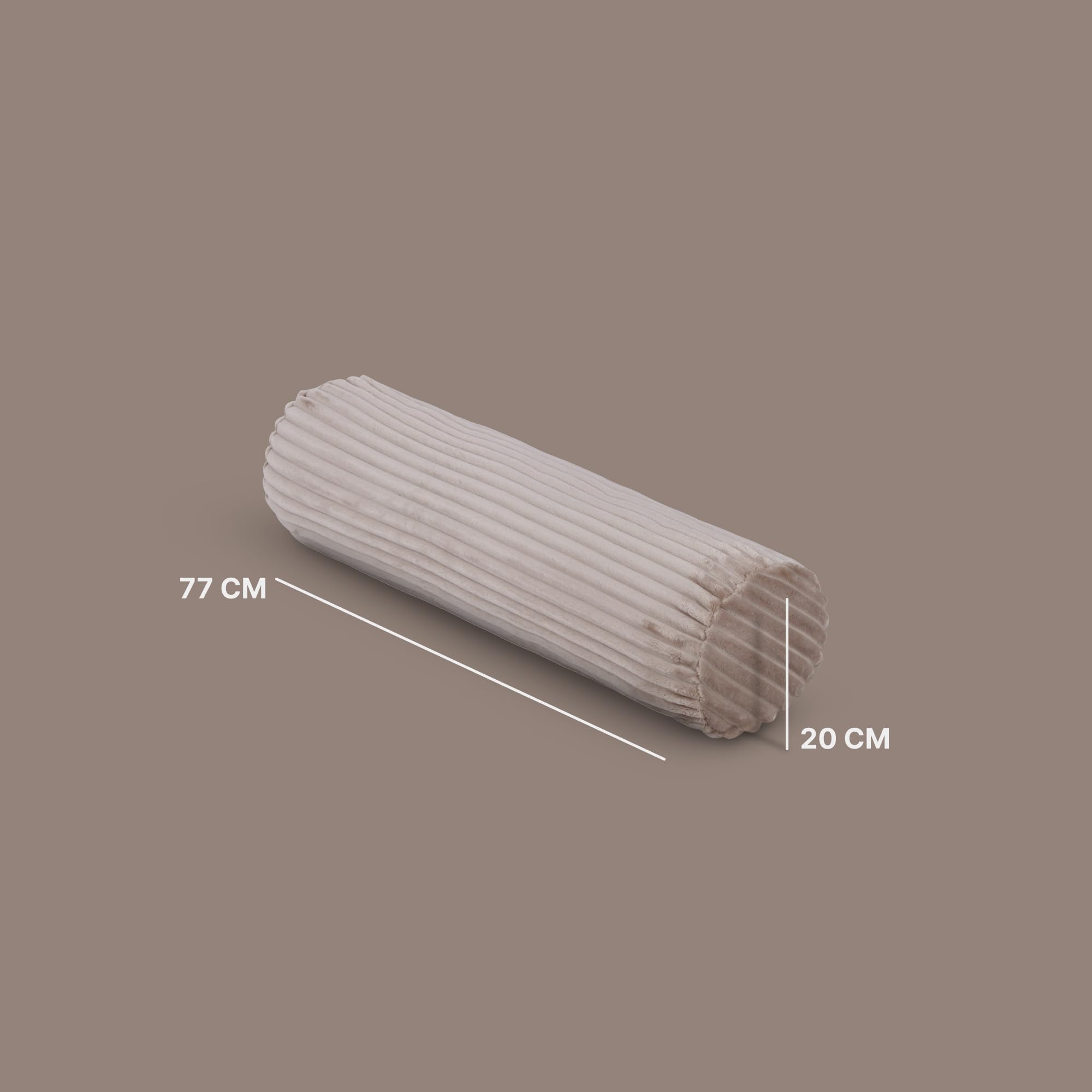 Bestlivings Sofakissen 70 x Ø20cm (2er Pack/Hellbraun) Cord Optik - Kuschelig weicher Bezug mit Reißverschluss - Kissen - Öko Tex - Sofakissen, Dekokissen