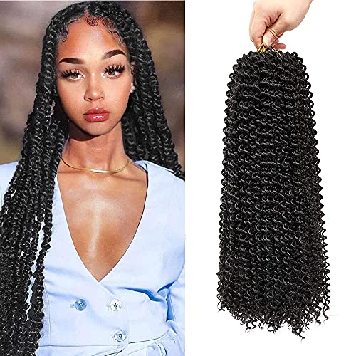 BaiHong Passion Twist Crochet Hair butterfly locs crochet hair 18 Inch Water Wave Crochet Hair for Passion Twist (7 packs, 1B)