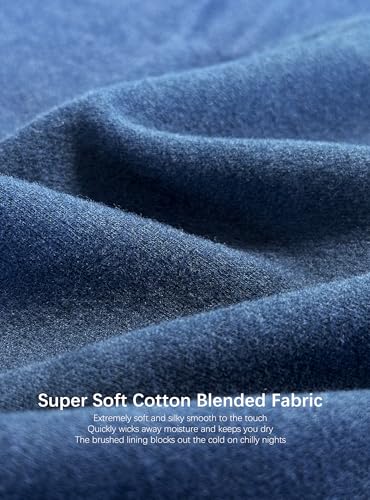 SlumberMee Mens Pajama Set Soft Cotton Viscose Pjs Long Sleeve Sleepwear 2 Piece Brushed Lining Loungewear with Pockets2