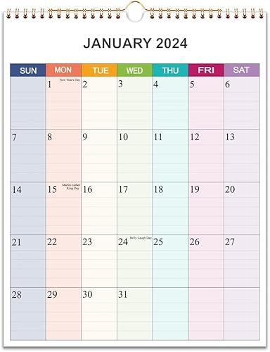 Miniatura 1 de Calendario 2024  Calendario de pared 2024, planificador mensual de enero de 2024 a diciembre de 2024, calendario de 12 meses con papel premium de