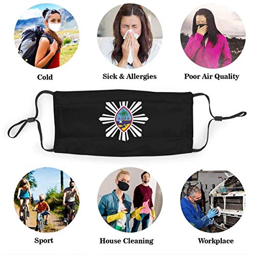 AngelDOU Iron Worker Skull Washable and Reusable Face Cover Cute Bandanas Neck Gaiter with Filters