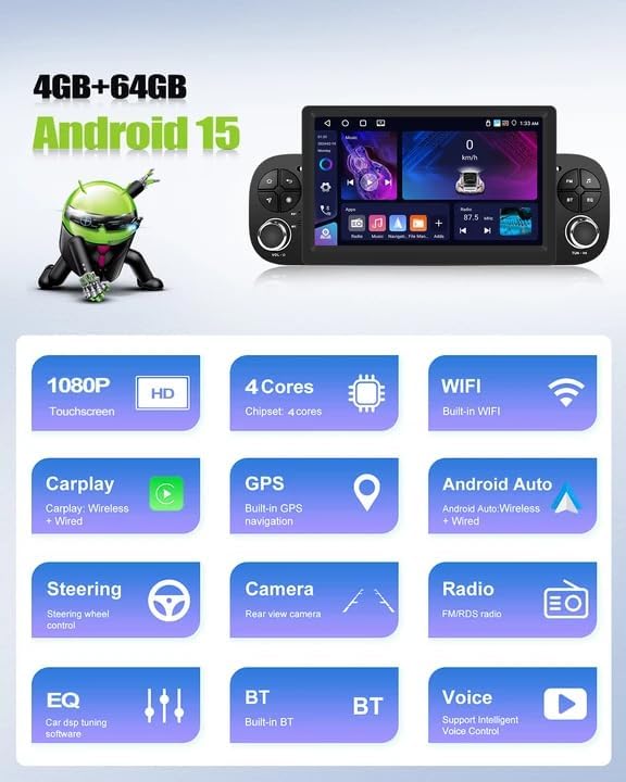 Autoradio Android connecté pour voyager en Ford Focus avec navigation grand écran de 9" - 3